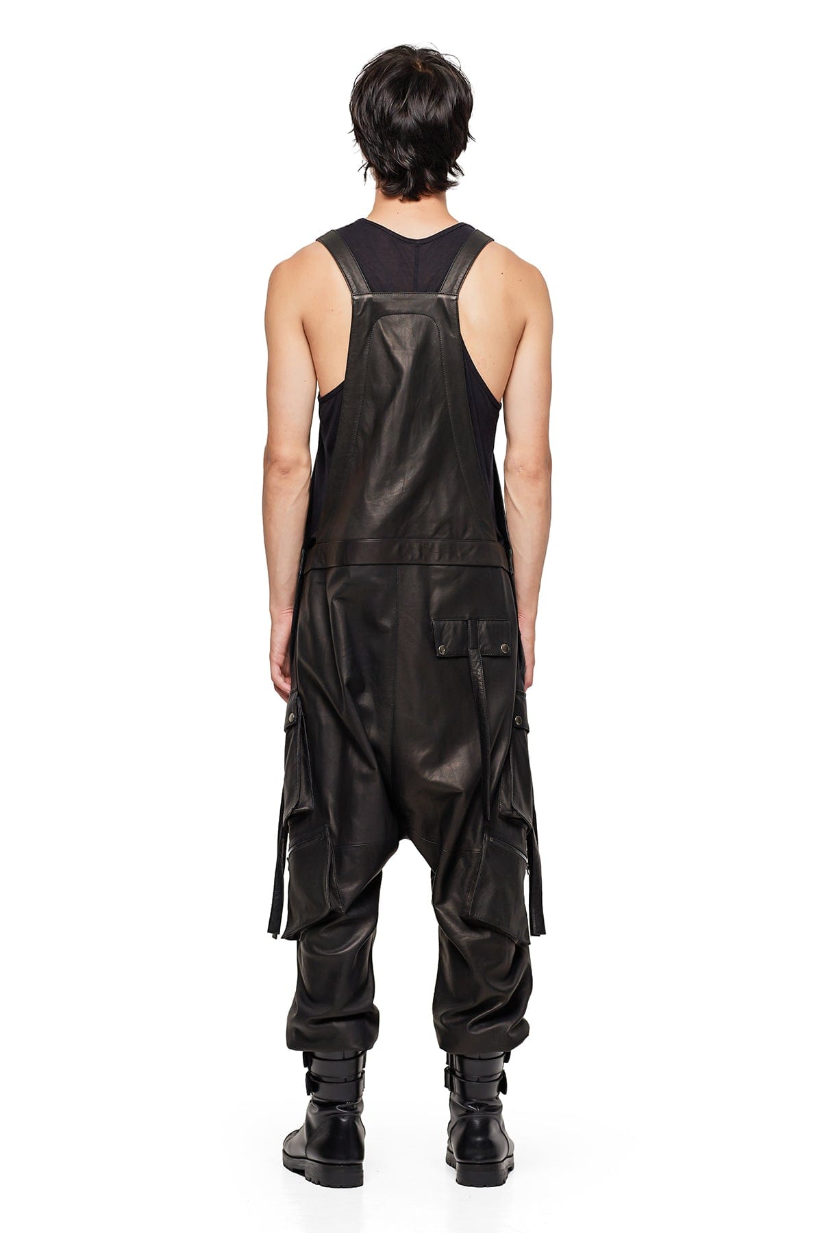 LEATHER OVERALLS IN BLACK – JONNY COTA