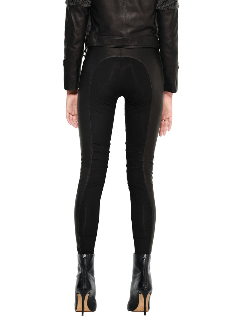 JONNY COTA LEATHER RIDING LEGGINGS IN BLACK