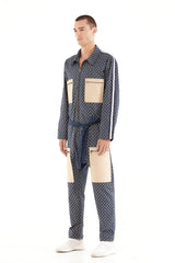 JONNY COTA MEN'S BOTTOMS TOKYO JUMPSUIT IN NAVY PRINT