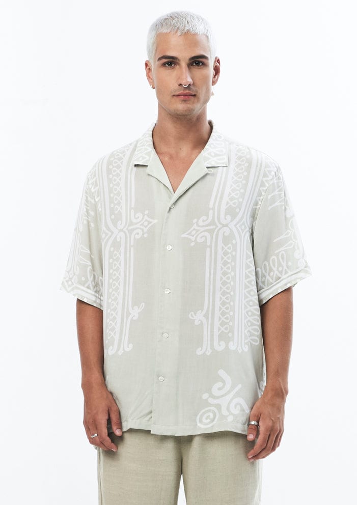 JONNY COTA Men's Top BONE / XS TEMPLE PARTY SHIRT IN BONE