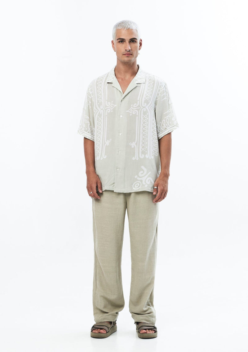 JONNY COTA Men's Top TEMPLE PARTY SHIRT IN BONE