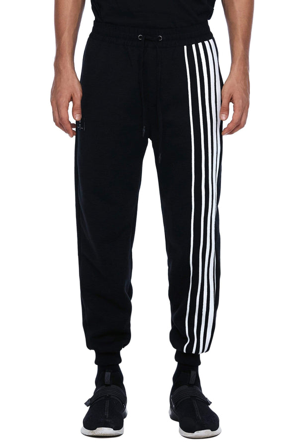 JONNY COTA mens-bottoms BLACK / S GRADIENT STRIPE SWEATPANTS IN BLACK