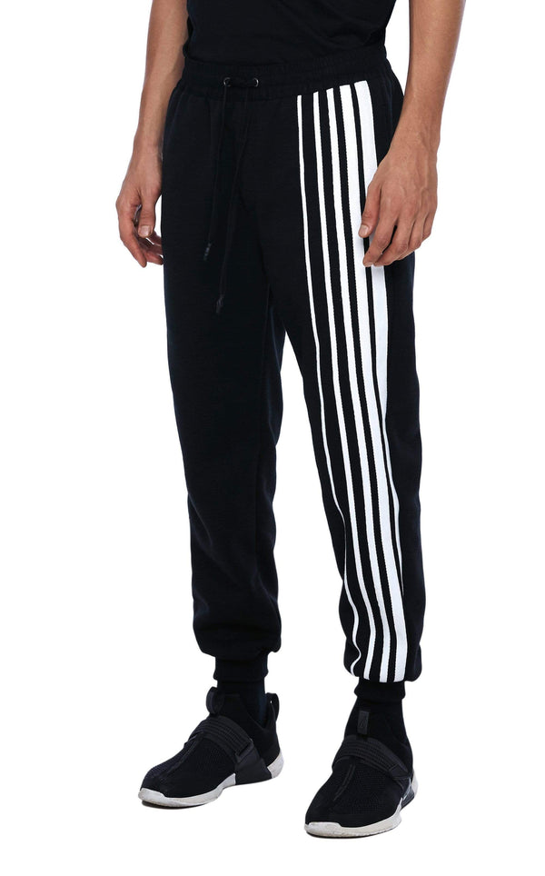 JONNY COTA mens-bottoms GRADIENT STRIPE SWEATPANTS IN BLACK