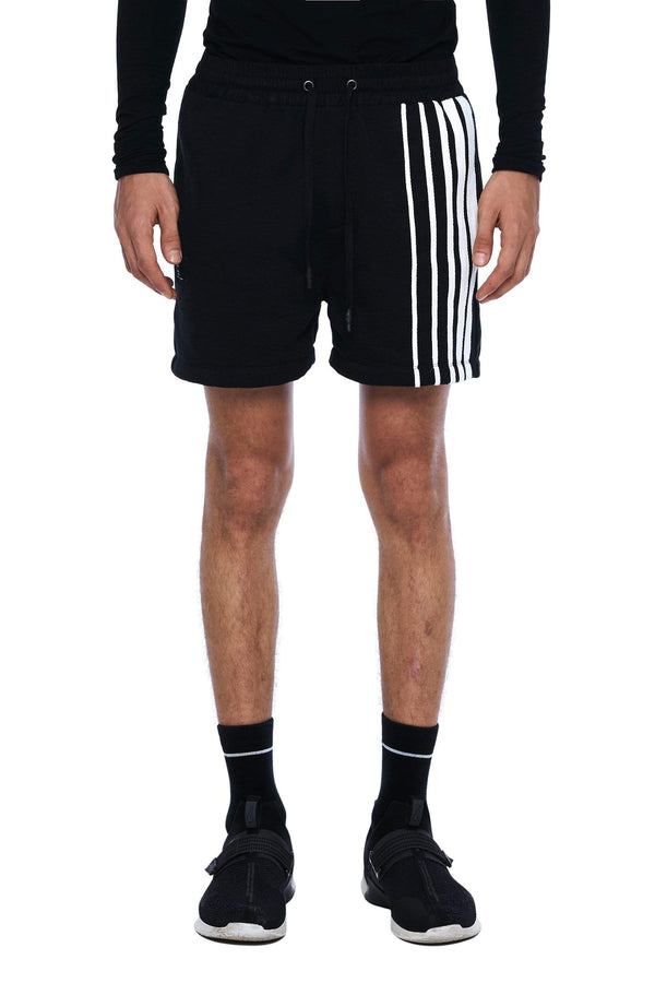 JONNY COTA mens-bottoms GRADIENT STRIPE SWEATSHORTS IN BLACK