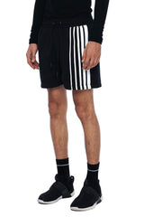 JONNY COTA mens-bottoms GRADIENT STRIPE SWEATSHORTS IN BLACK