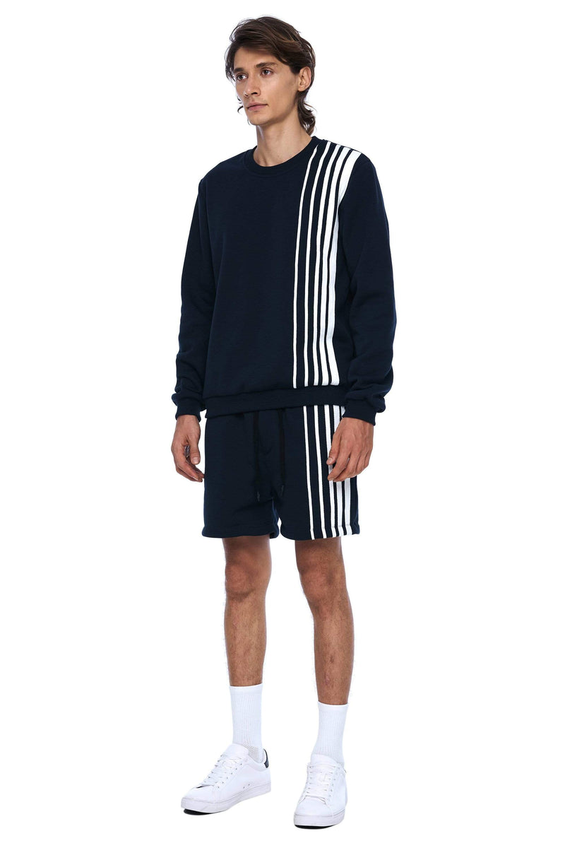 JONNY COTA mens-bottoms GRADIENT STRIPE SWEATSHORTS IN BLACK