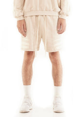JONNY COTA mens-bottoms S / FOG TERRY SHORT WITH STRIPES IN FOG