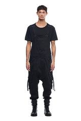 JONNY COTA mens-bottoms XS / BLACK UNISEX OVERALLS IN BLACK