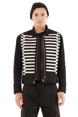 JONNY COTA mens-outerwear MARCHING BAND JACKET IN SILVER EMBROIDERY