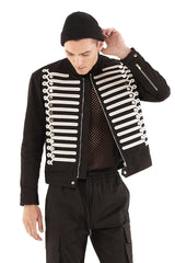 JONNY COTA mens-outerwear MARCHING BAND JACKET IN SILVER EMBROIDERY
