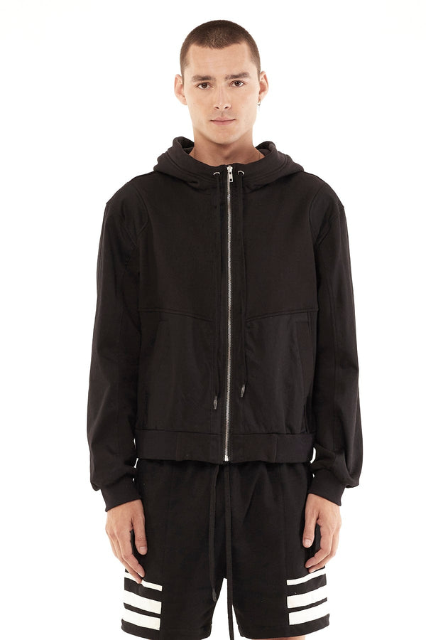 JONNY COTA mens-outerwear UTILITY HOODIE IN BLACK