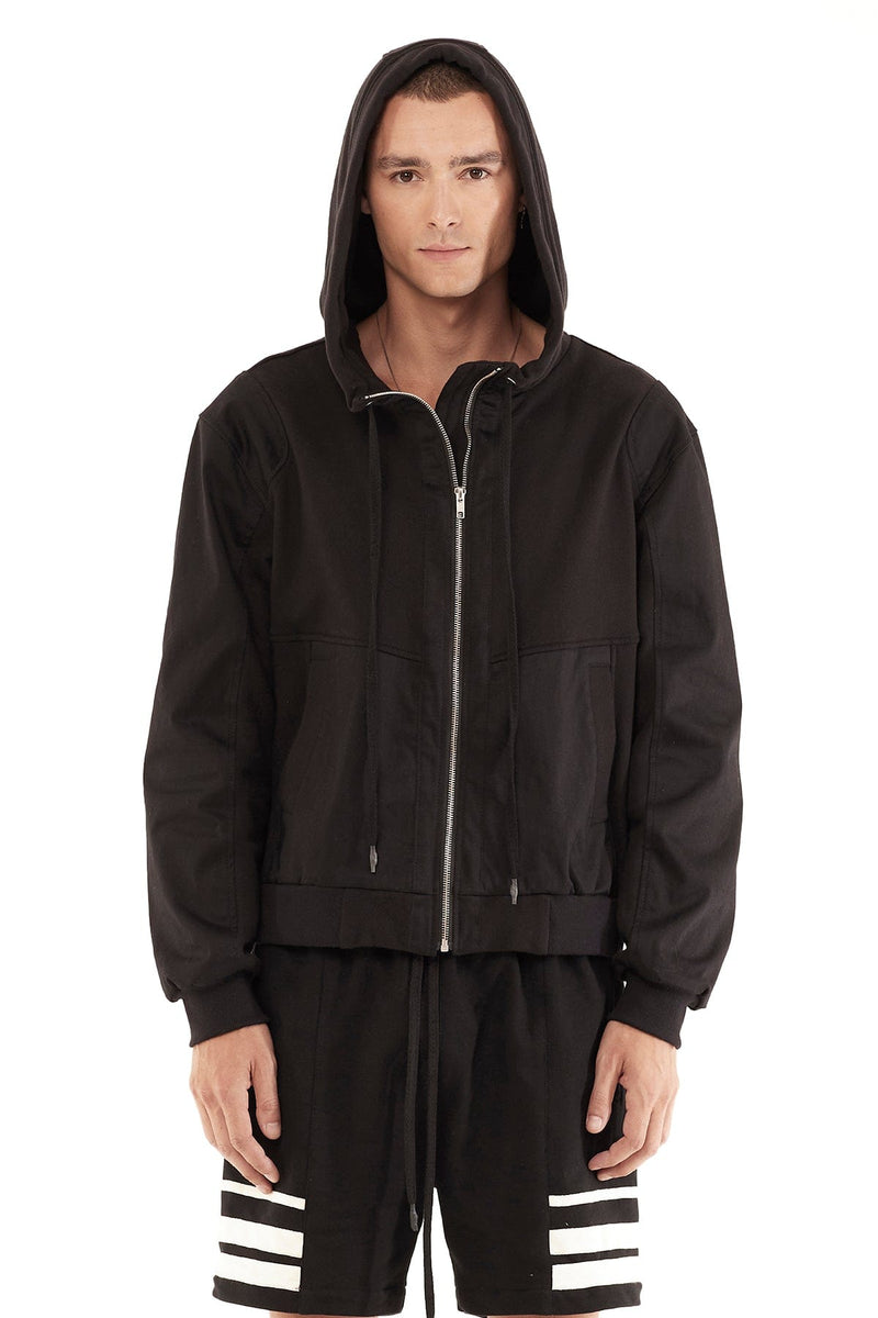 JONNY COTA mens-outerwear UTILITY HOODIE IN BLACK