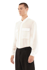 JONNY COTA mens-tops OFF WHITE / XS SHEER COLLAR SHIRT IN OFF WHITE