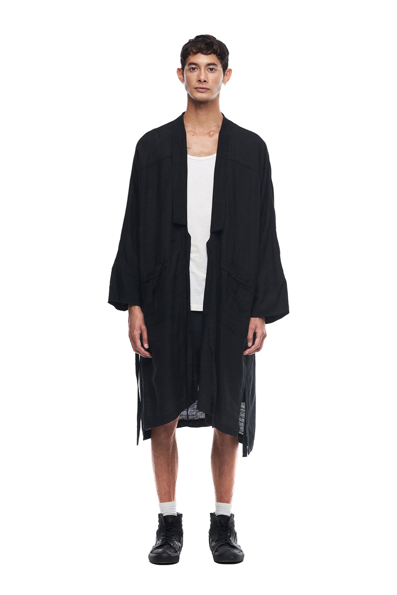 JONNY COTA mens-tops ONE SIZE / BLACK KIMONO COAT