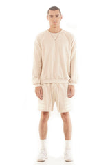 JONNY COTA mens-tops TERRY PULLOVER WITH STRIPES IN FOG