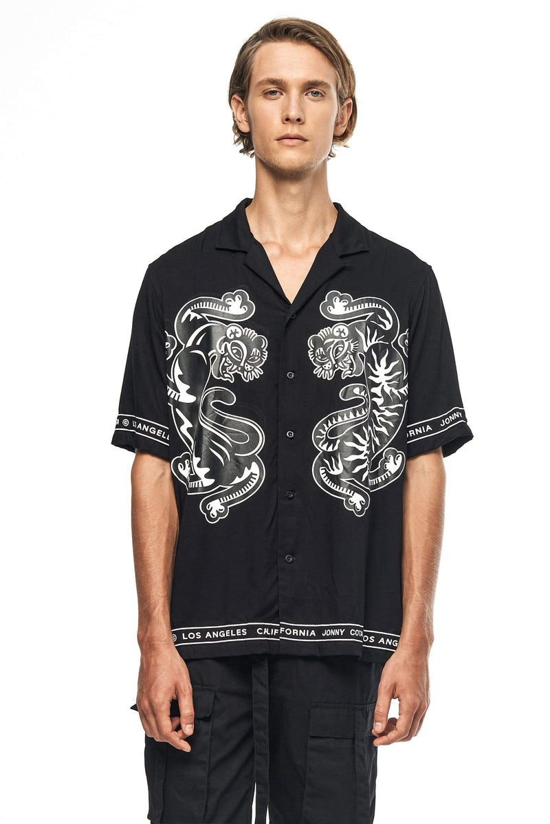 JONNY COTA MENS TOPS TIGER PARTY SHIRT