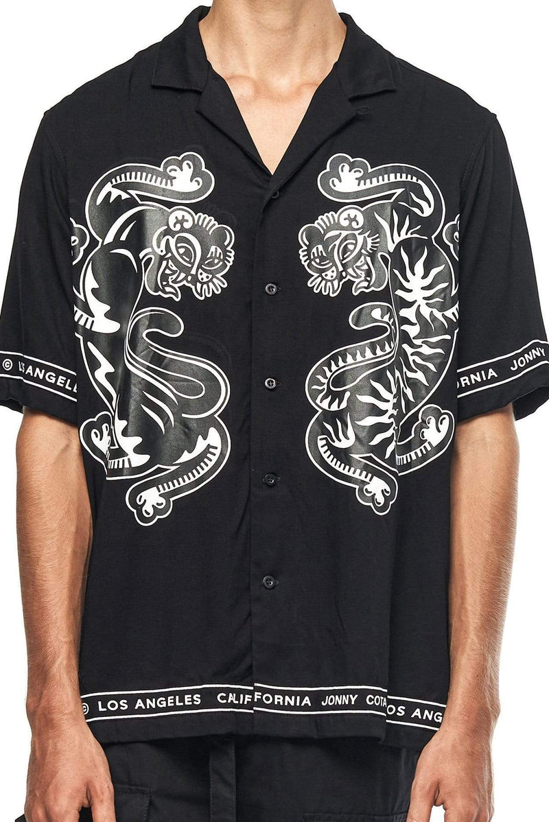 JONNY COTA MENS TOPS TIGER PARTY SHIRT
