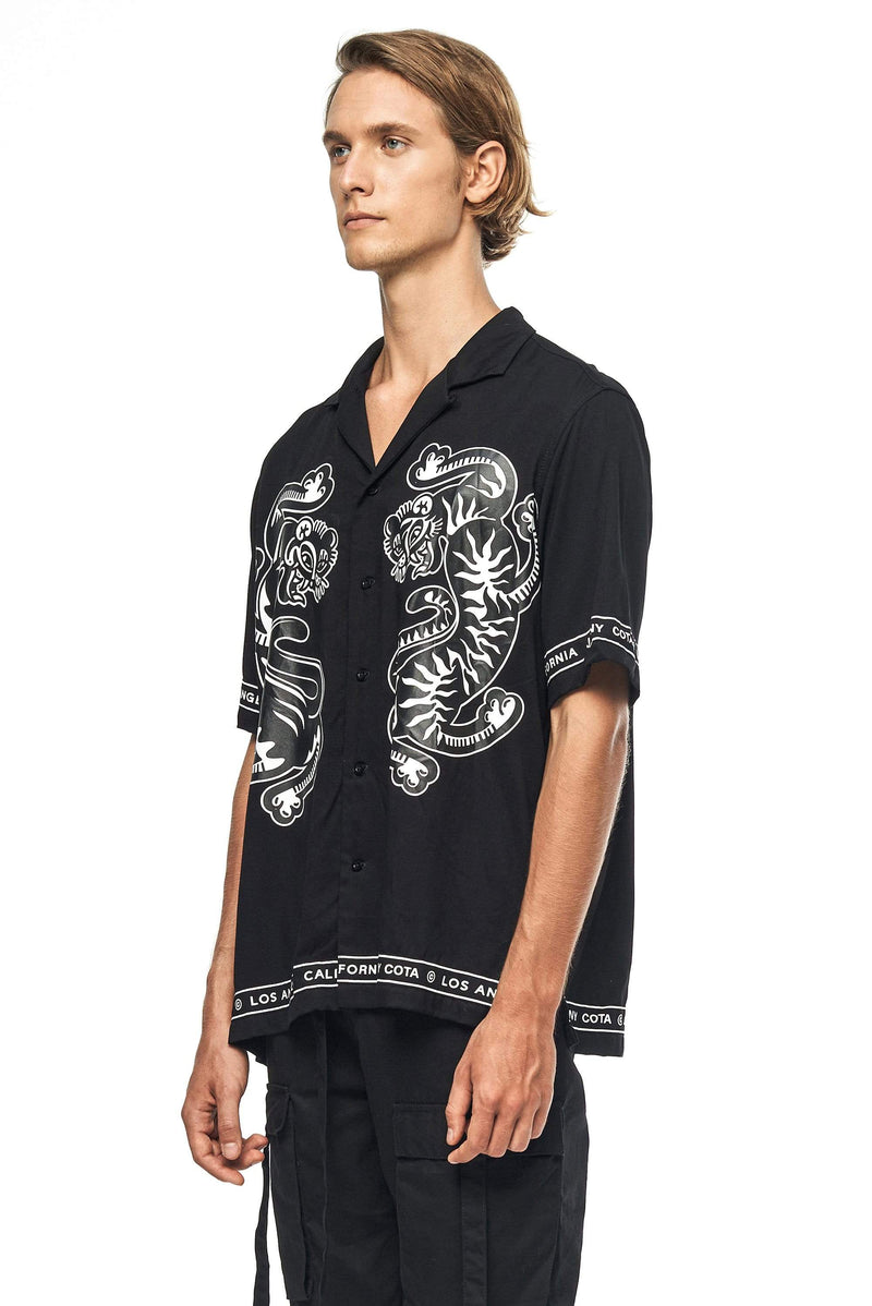 JONNY COTA MENS TOPS XS / BLACK TIGER PARTY SHIRT