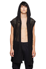 JONNY COTA MESH MONK HOODIE IN BLACK