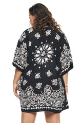 JONNY COTA One Size / Black BANDANA PRINT KIMONO