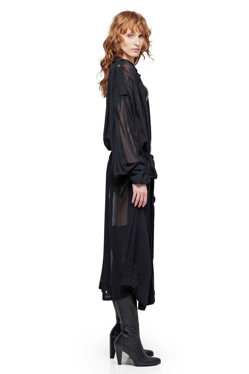 JONNY COTA OS OVERSIZE SHEER JACKET IN BLACK