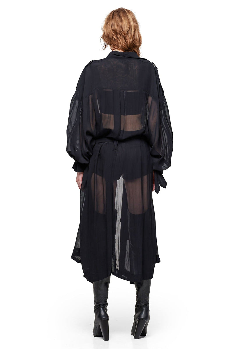 JONNY COTA OS OVERSIZE SHEER JACKET IN BLACK