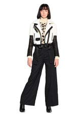 JONNY COTA Outerwear SHEARLING MOTO JACKET IN BONE