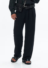 JONNY COTA Pants BLACK / S LINEN TRACK PANTS IN BLACK