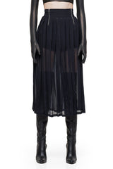 JONNY COTA PLEATED SHEER SKIRT IN BLACK