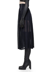 JONNY COTA PLEATED SHEER SKIRT IN BLACK