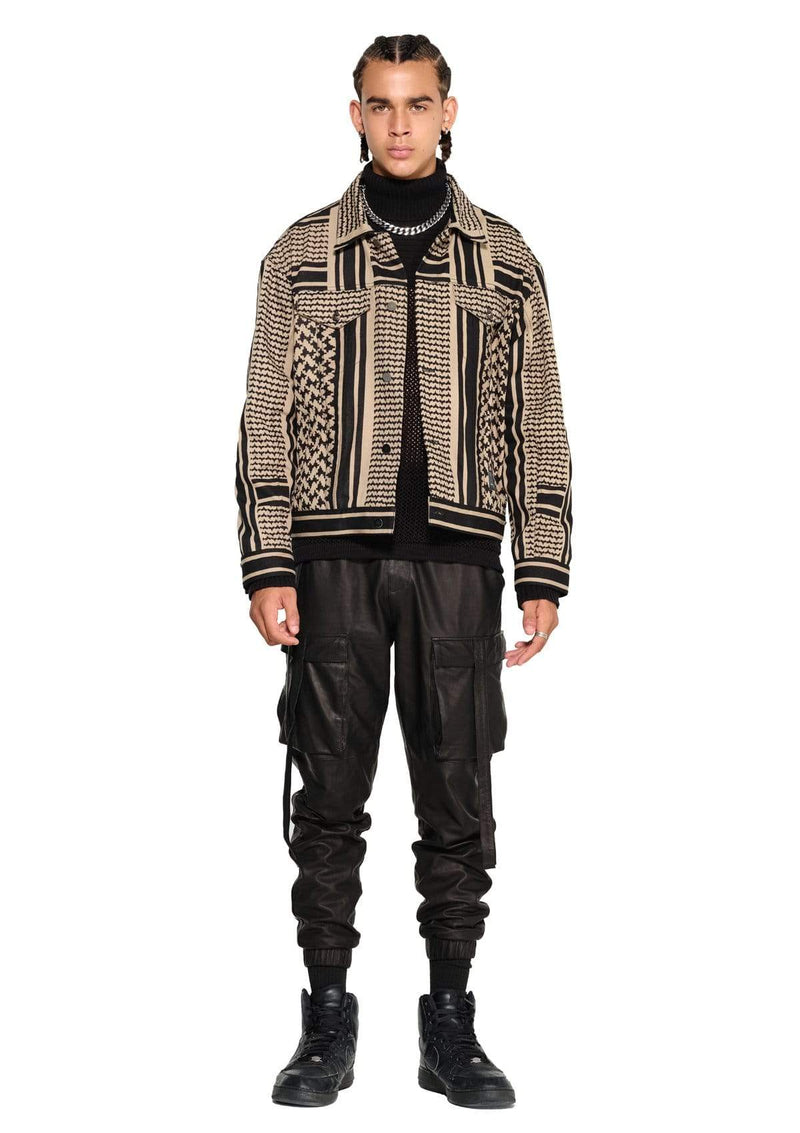 JONNY COTA PRINTED DENIM JACKET IN DESERT