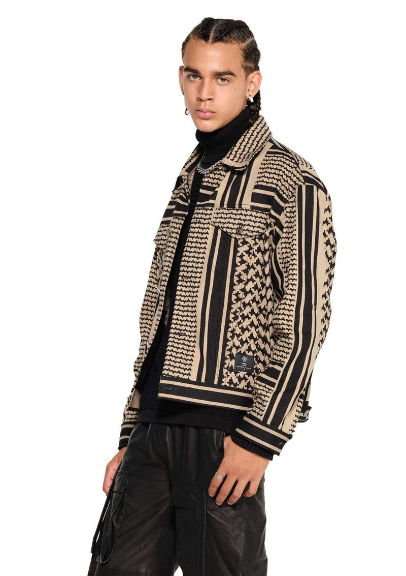 JONNY COTA PRINTED DENIM JACKET IN DESERT