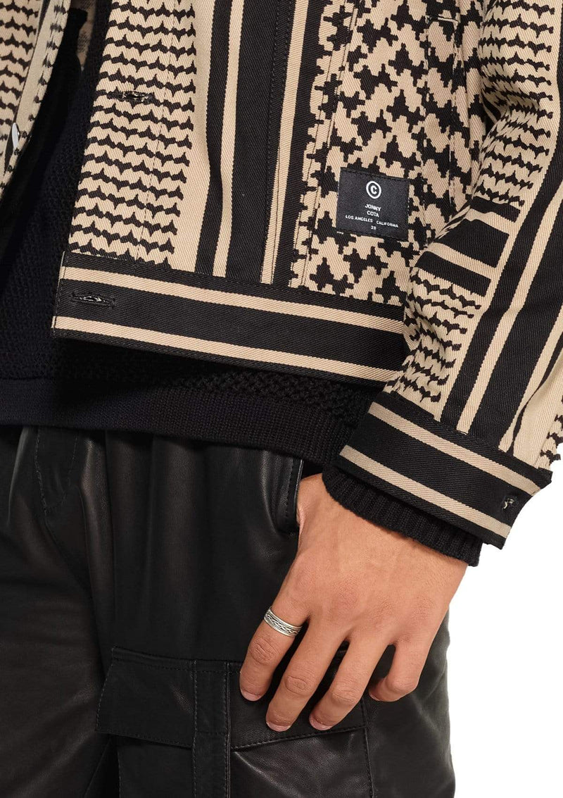 JONNY COTA PRINTED DENIM JACKET IN DESERT