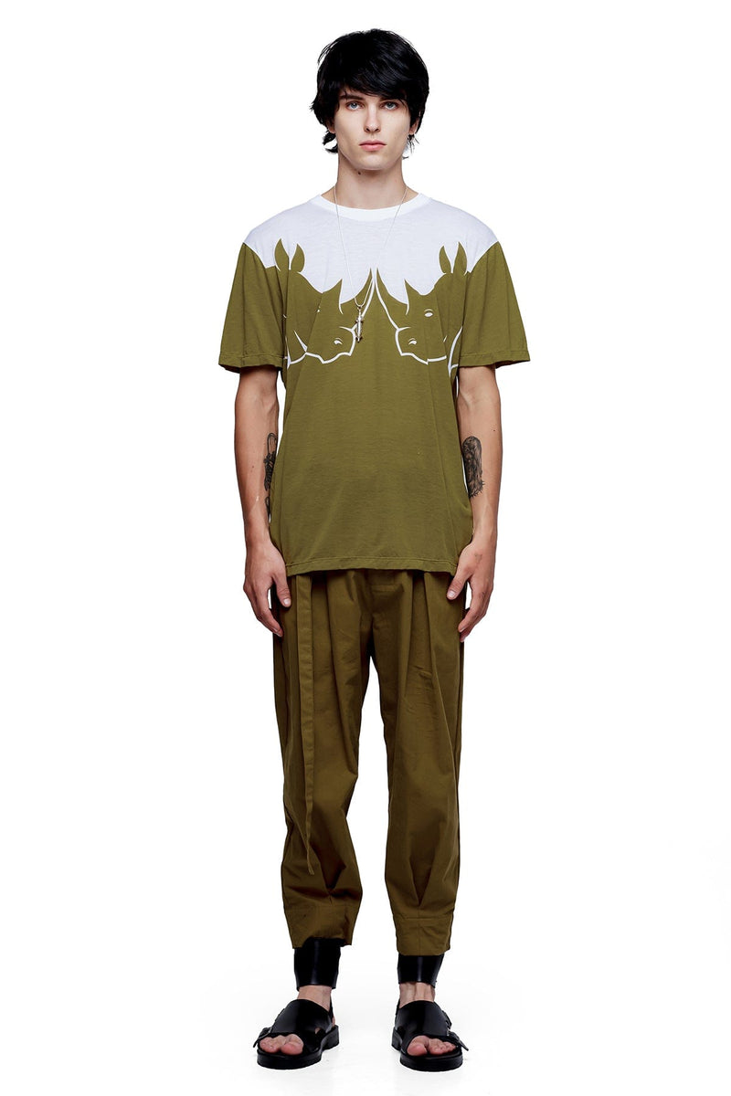 JONNY COTA RHINO T-SHIRT IN OLIVE