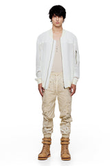 JONNY COTA SHEER BOMBER JACKET IN BONE