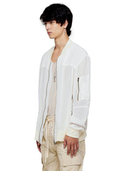 JONNY COTA SHEER BOMBER JACKET IN BONE