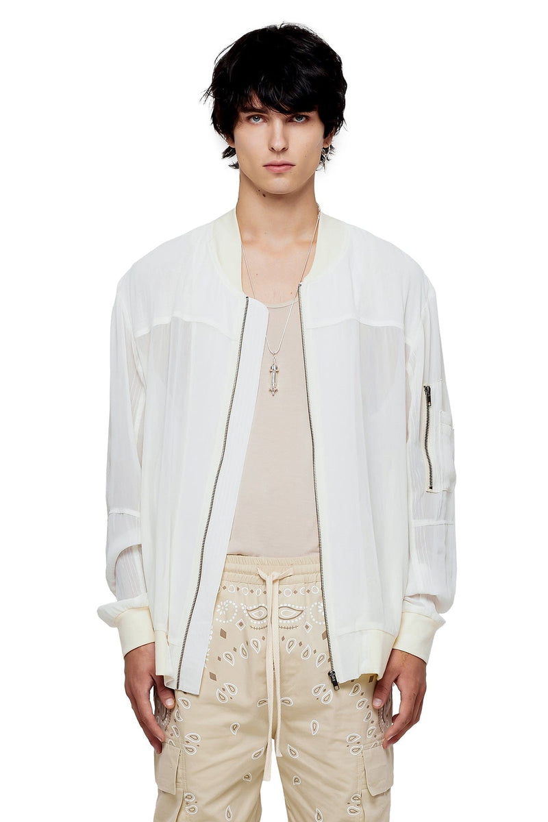 SHEER BOMBER JACKET IN BONE – JONNY COTA