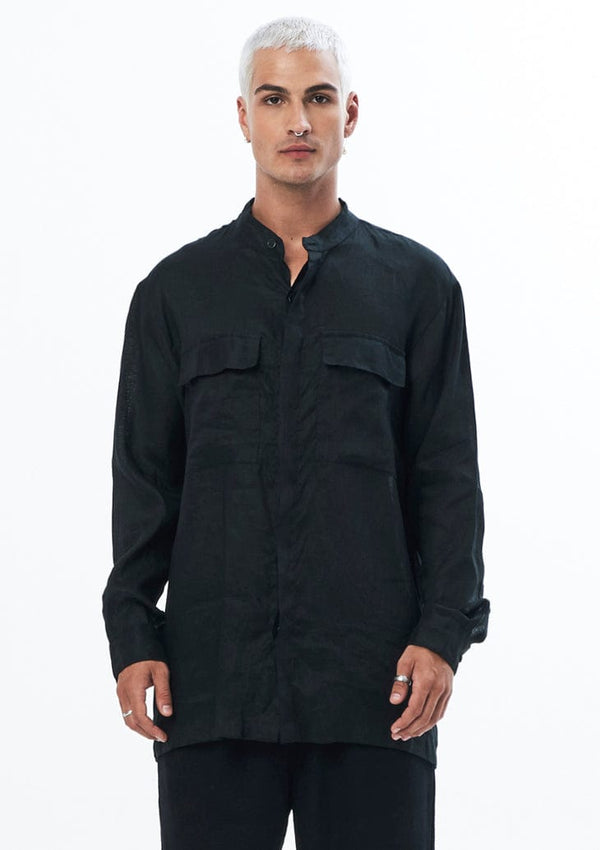 JONNY COTA Shirt BLACK / S OVERSIZE POCKET SHIRT IN BLACK