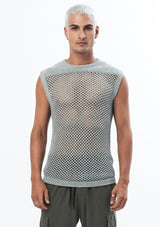 JONNY COTA Shirt GREY / S KNIT SLEEVELESS SHIRT IN GREY