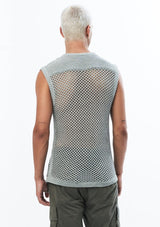 JONNY COTA Shirt KNIT SLEEVELESS SHIRT IN GREY