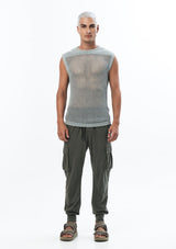 JONNY COTA Shirt KNIT SLEEVELESS SHIRT IN GREY