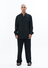 JONNY COTA Shirt OVERSIZE POCKET SHIRT IN BLACK