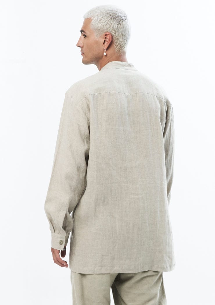 JONNY COTA Shirt OVERSIZE POCKET SHIRT IN TAN