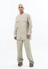 JONNY COTA Shirt OVERSIZE POCKET SHIRT IN TAN