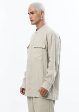 JONNY COTA Shirt OVERSIZE POCKET SHIRT IN TAN