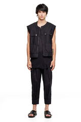 JONNY COTA SLEEVELESS JACKET IN BLACK