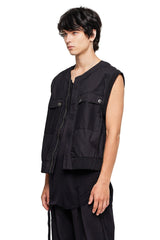 JONNY COTA SLEEVELESS JACKET IN BLACK