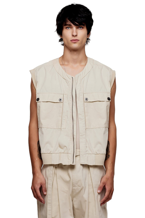 JONNY COTA SLEEVELESS JACKET IN BONE