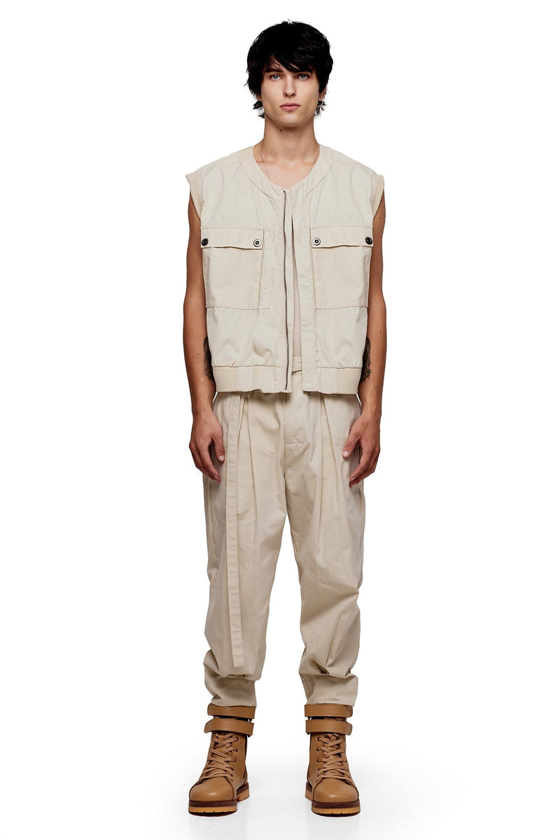 JONNY COTA SLEEVELESS JACKET IN BONE