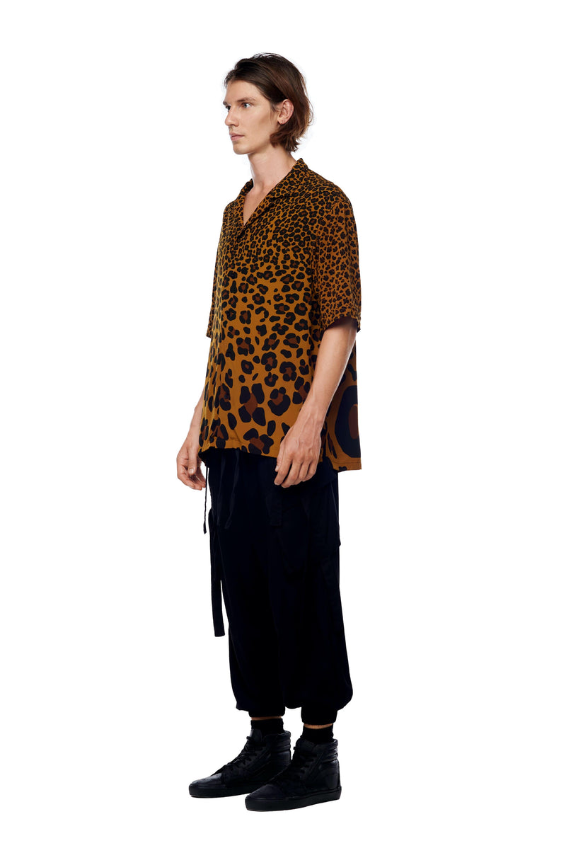 Jonny Cota Studio Leopard Print Short Sleeve Shirt S
